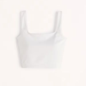 Abercrombie & Fitch YPB sculptLUX white square neck slim tank & scrunchie